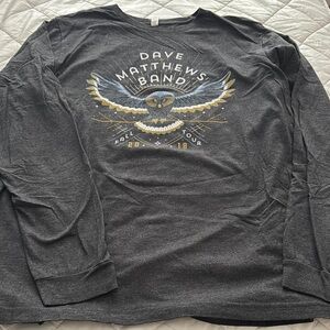 Dave Matthews Band Gray Long Sleeve Shirt  2018 winter tour   Unisex
